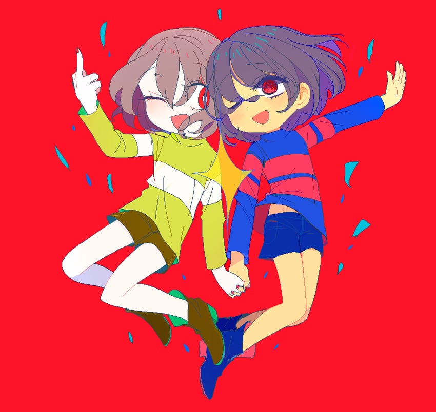 frisk and chara (undertale) drawn by soseji_(tjduswjd)