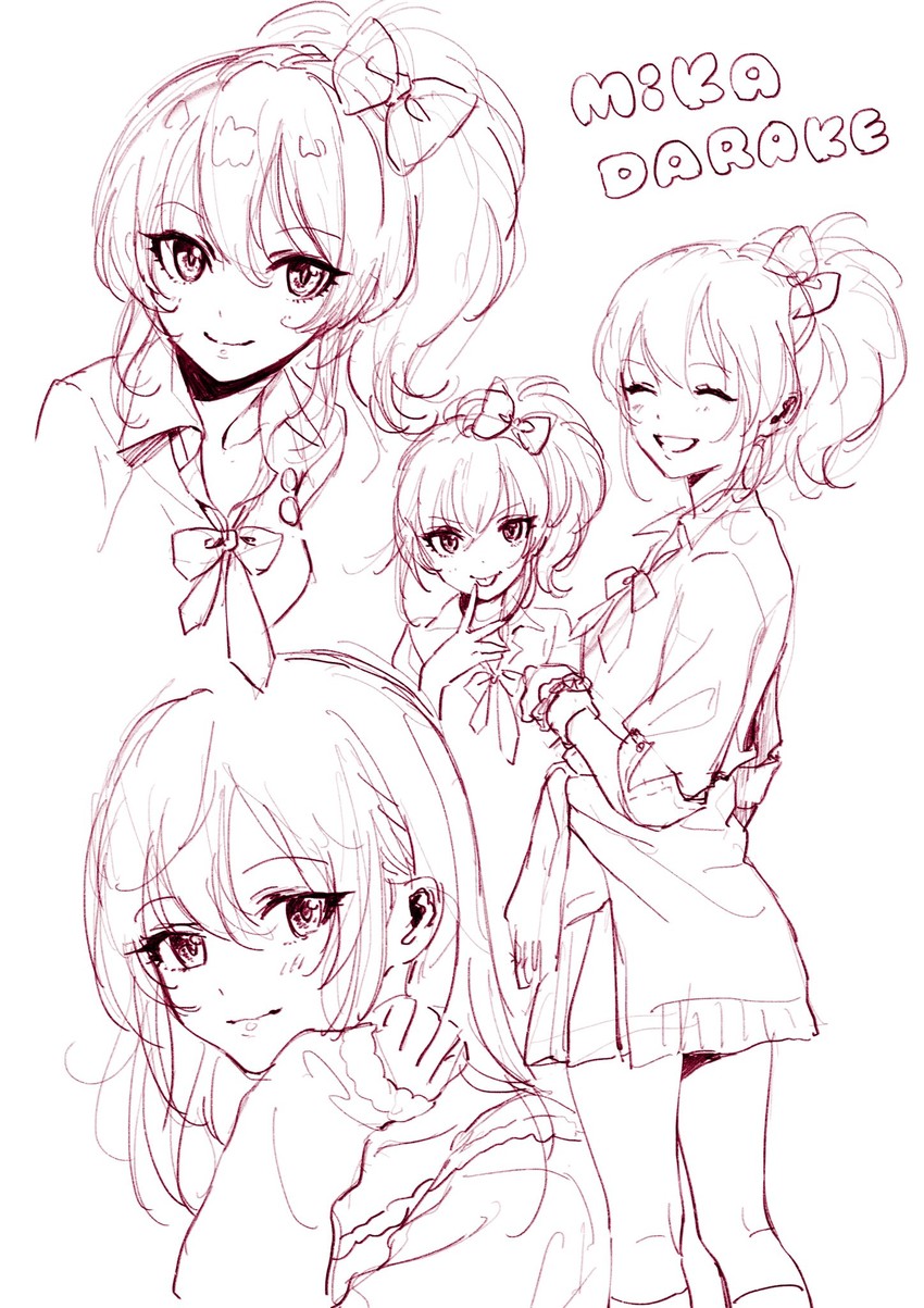 jougasaki mika (idolmaster and 1 more) drawn by morikura_en