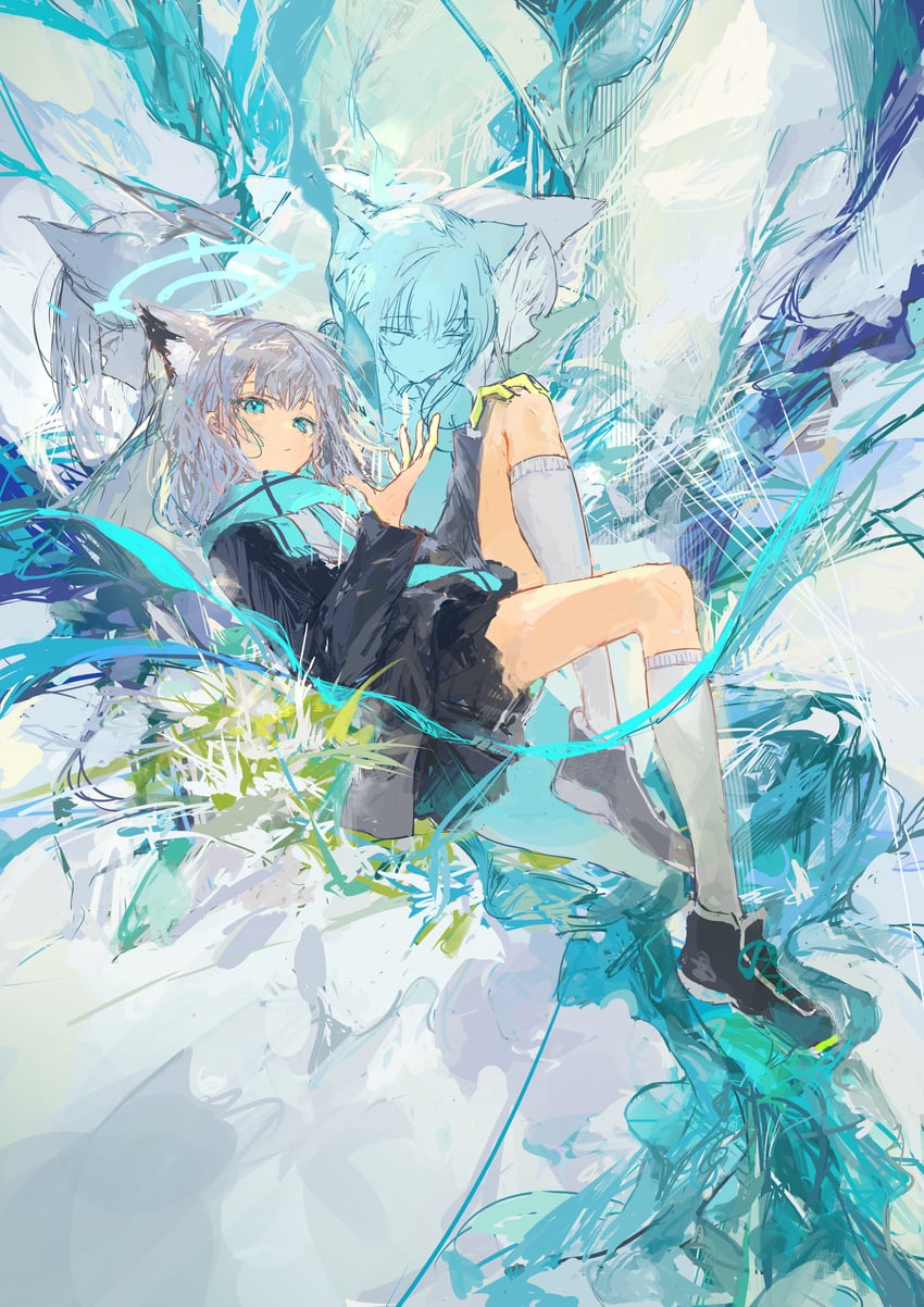 shiroko and shiroko terror (blue archive) drawn by ichika_(ichika87)