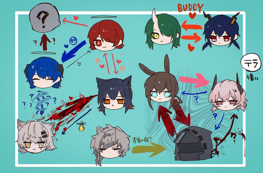 doctor, amiya, texas, lappland, exusiai, and 5 more (arknights) drawn by senjou_no_pentsu