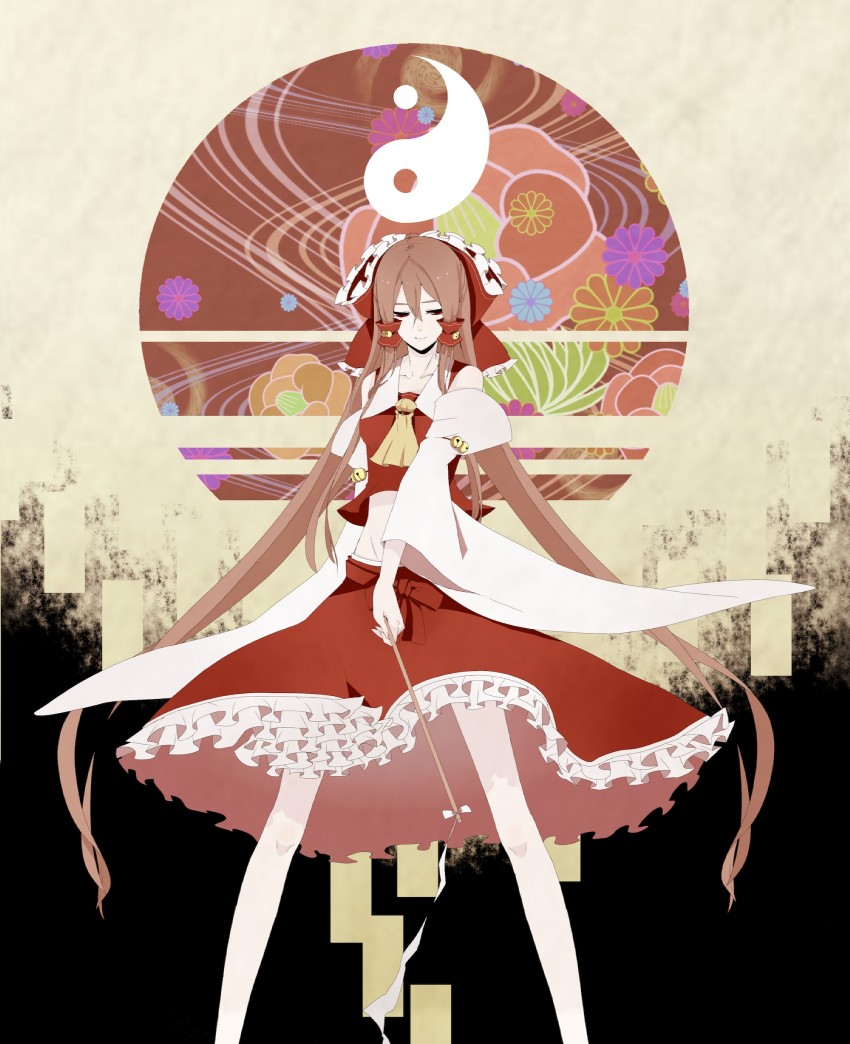 hakurei reimu (touhou) drawn by shinoi