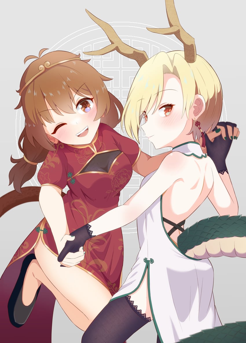 kicchou yachie and son biten (touhou) drawn by masakano_masaka