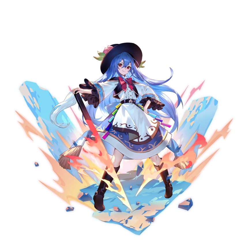 hinanawi tenshi (touhou and 1 more) drawn by u_u_zan
