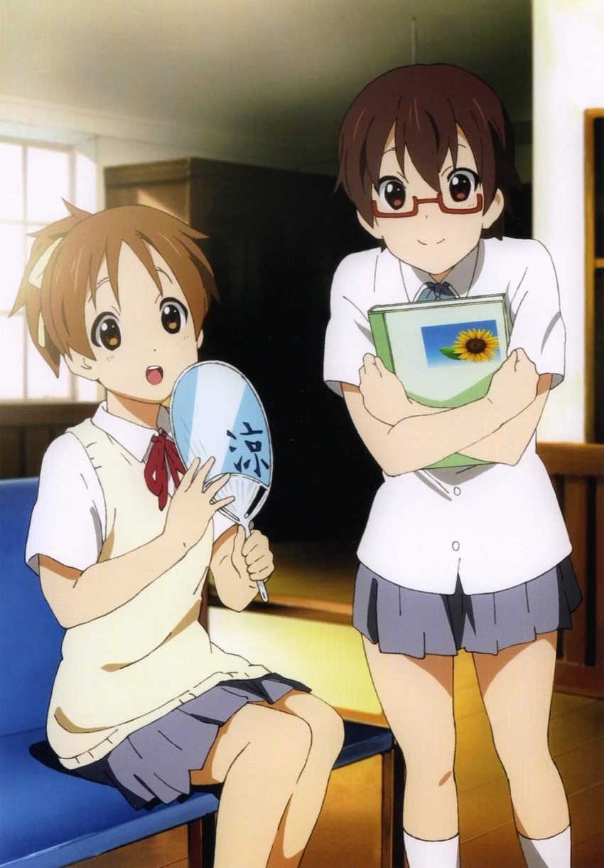 hirasawa ui and manabe nodoka (k-on!) drawn by kawanami_eisaku