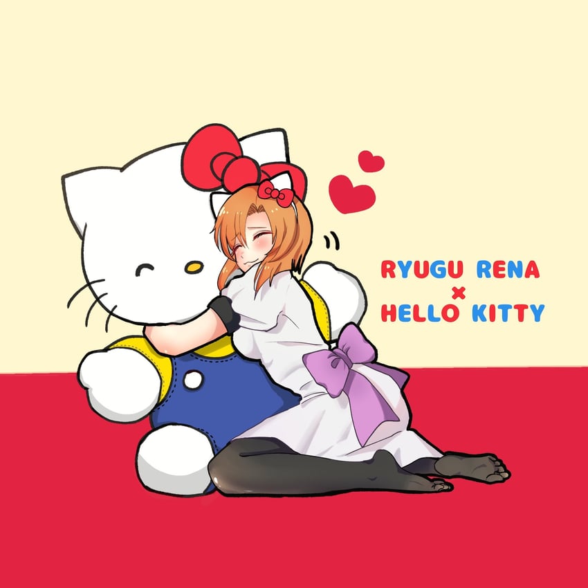 ryuuguu rena and hello kitty (higurashi no naku koro ni and 2 more) drawn by yuno_ff