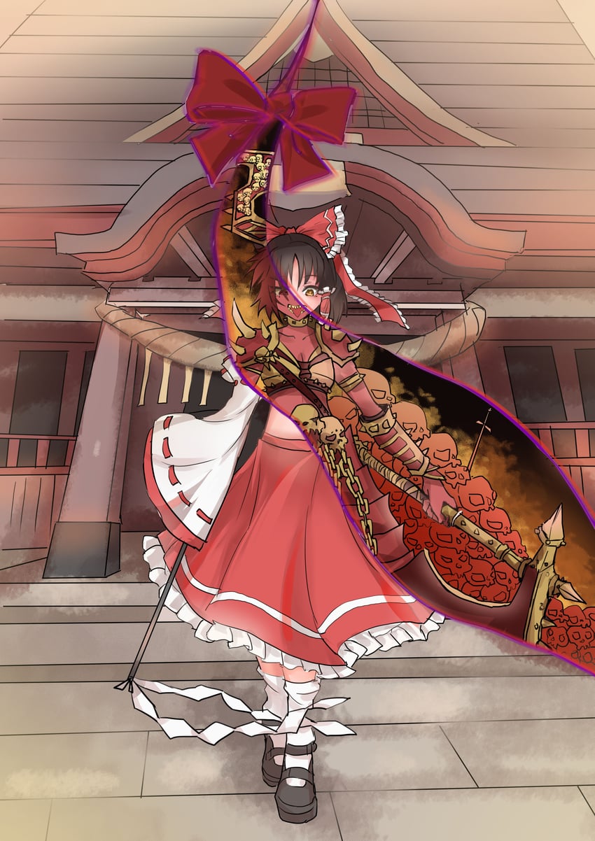 hakurei reimu (touhou and 1 more) drawn by blink_(hontsev)