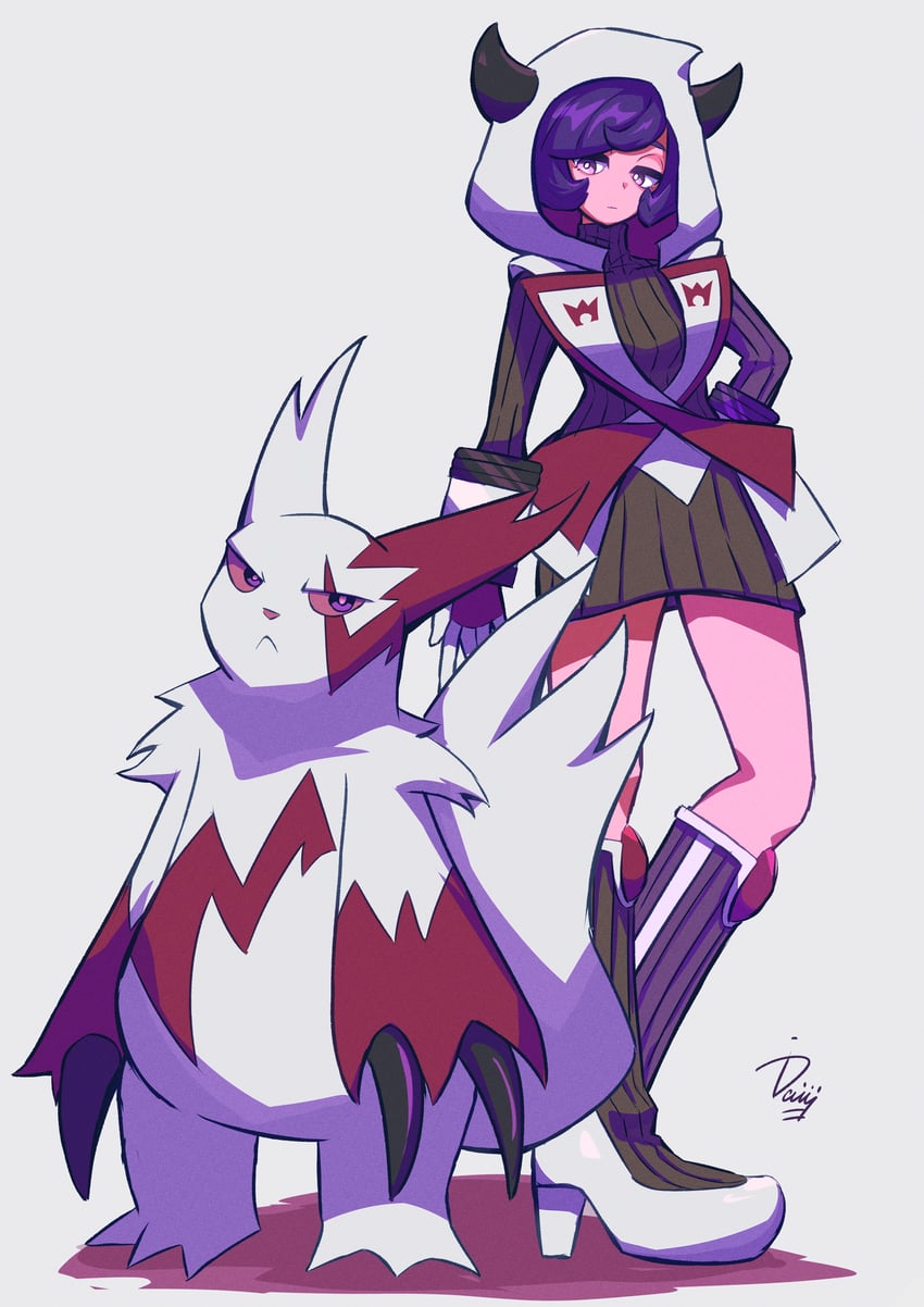 courtney and zangoose (pokemon and 1 more) drawn by ida_(idalol490)