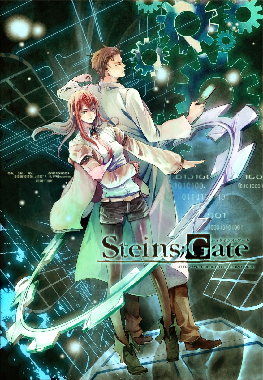 makise kurisu and okabe rintarou (steins;gate) drawn by isee77630