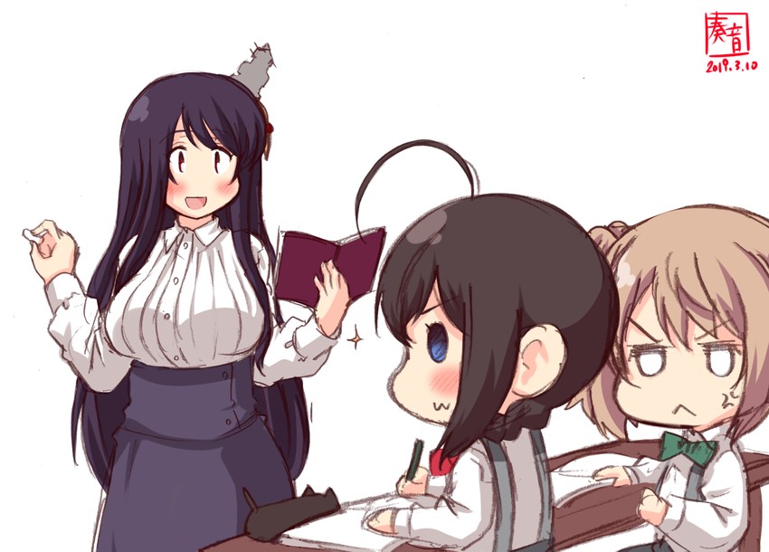 shigure, fusou, and michishio (kantai collection) drawn by kanon_(kurogane_knights)