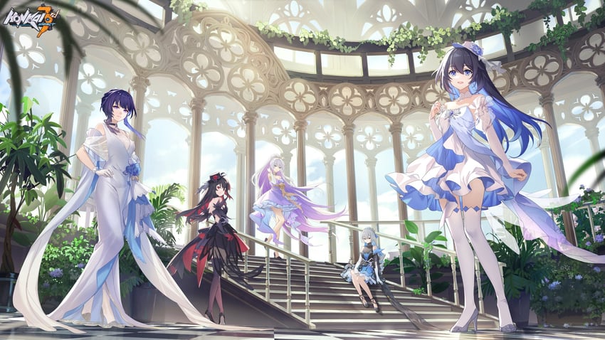 kiana kaslana, raiden mei, bronya zaychik, seele vollerei, and seele (honkai and 1 more)