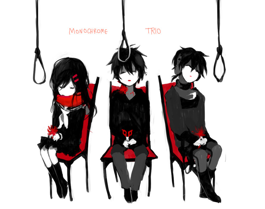 tateyama ayano, kisaragi shintarou, konoha, and dark konoha (kagerou project) drawn by ranong