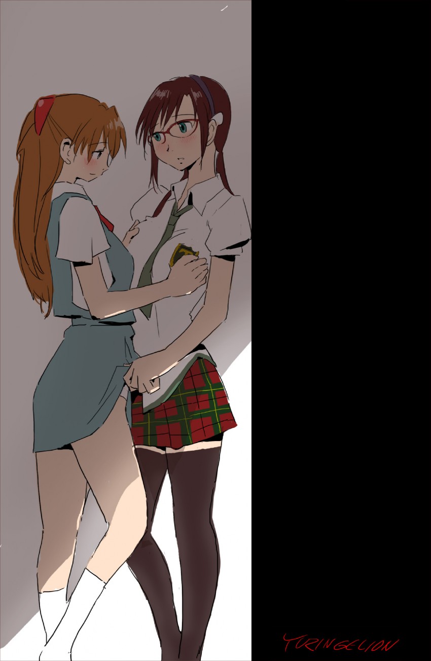 souryuu asuka langley and makinami mari illustrious (neon genesis evangelion and 2 more) drawn by zasha