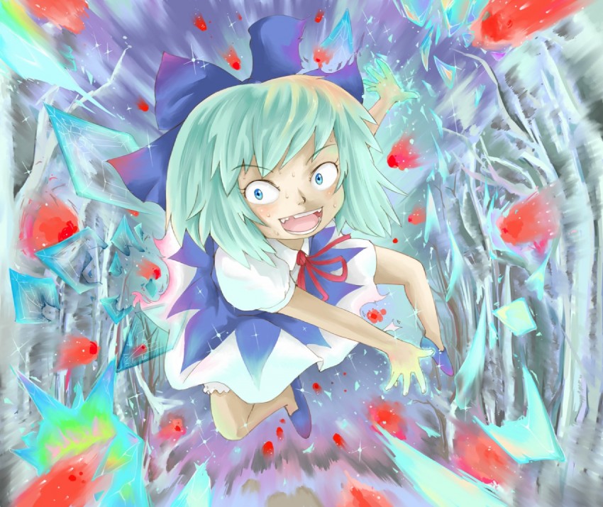 cirno (touhou) drawn by ohyo