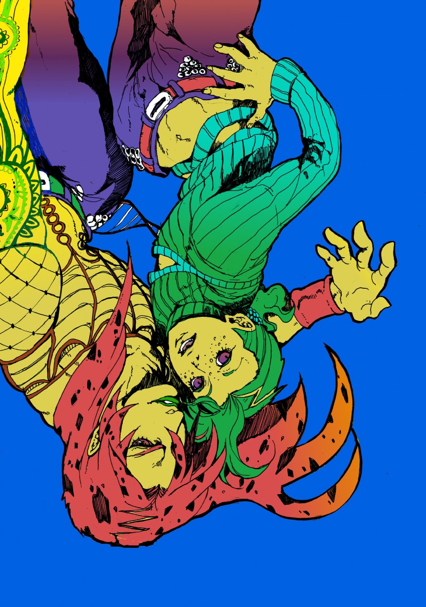 diavolo and vinegar doppio (jojo no kimyou na bouken and 1 more) drawn by eat666