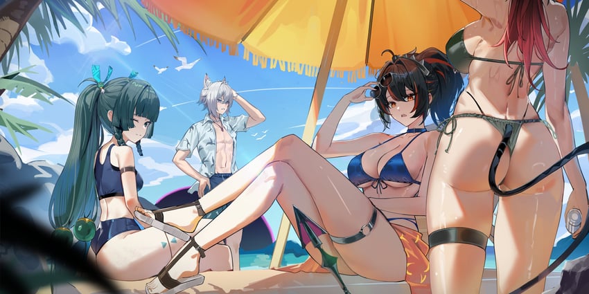 jane doe, zhu yuan, qingyi, and seth lowell (zenless zone zero) drawn by maanu