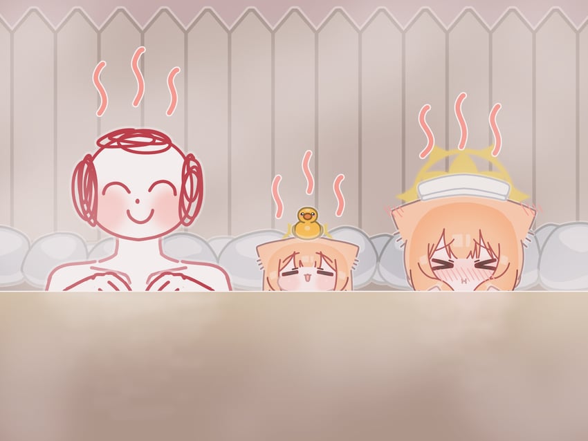 sensei, doodle sensei, and mari (blue archive) drawn by horuhara
