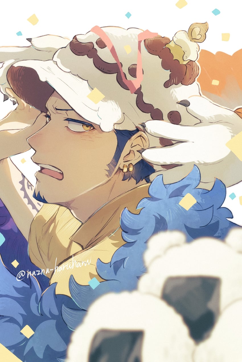 trafalgar law and bepo (one piece) drawn by nazna_haruharu