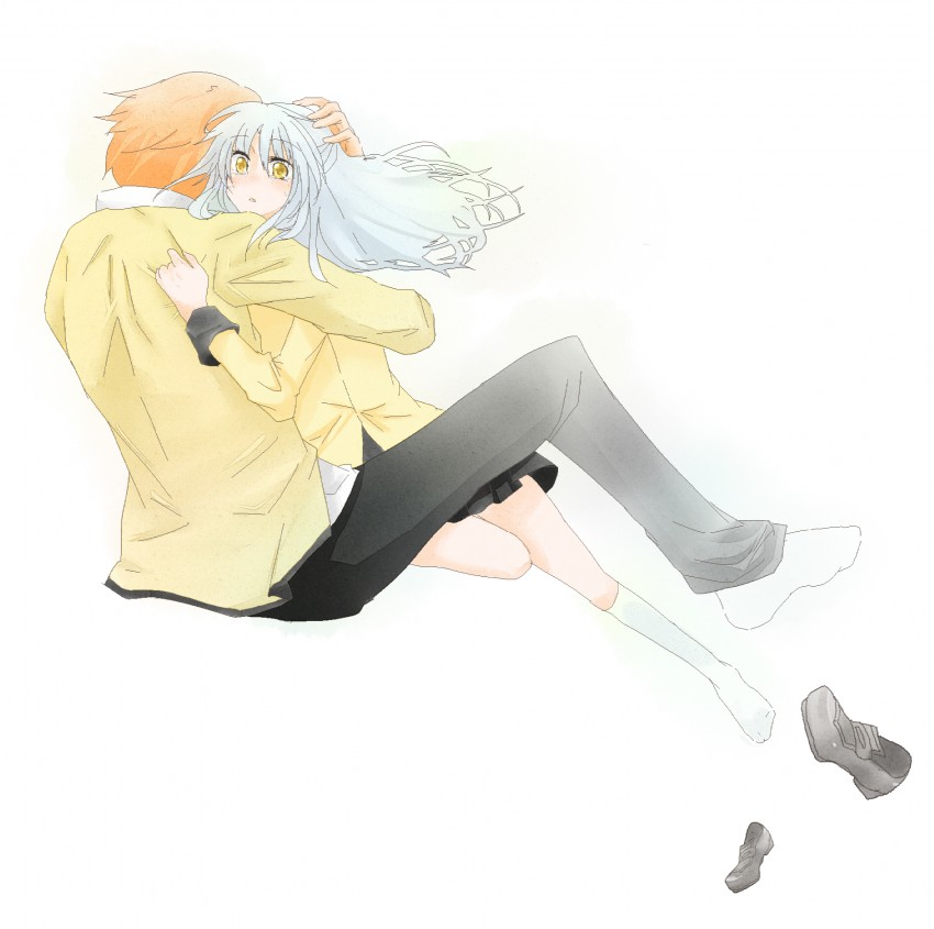 tachibana kanade and otonashi yuzuru (angel beats!) drawn by kuroneko_(44yen)