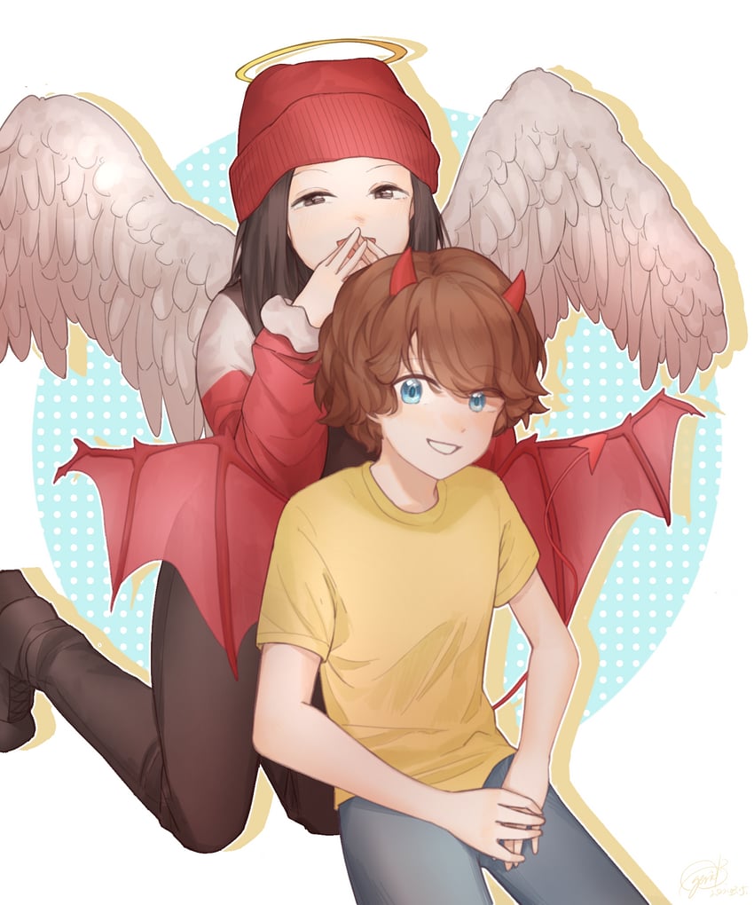 tubbo and aimsey (real life and 1 more) drawn by juzo_xiii