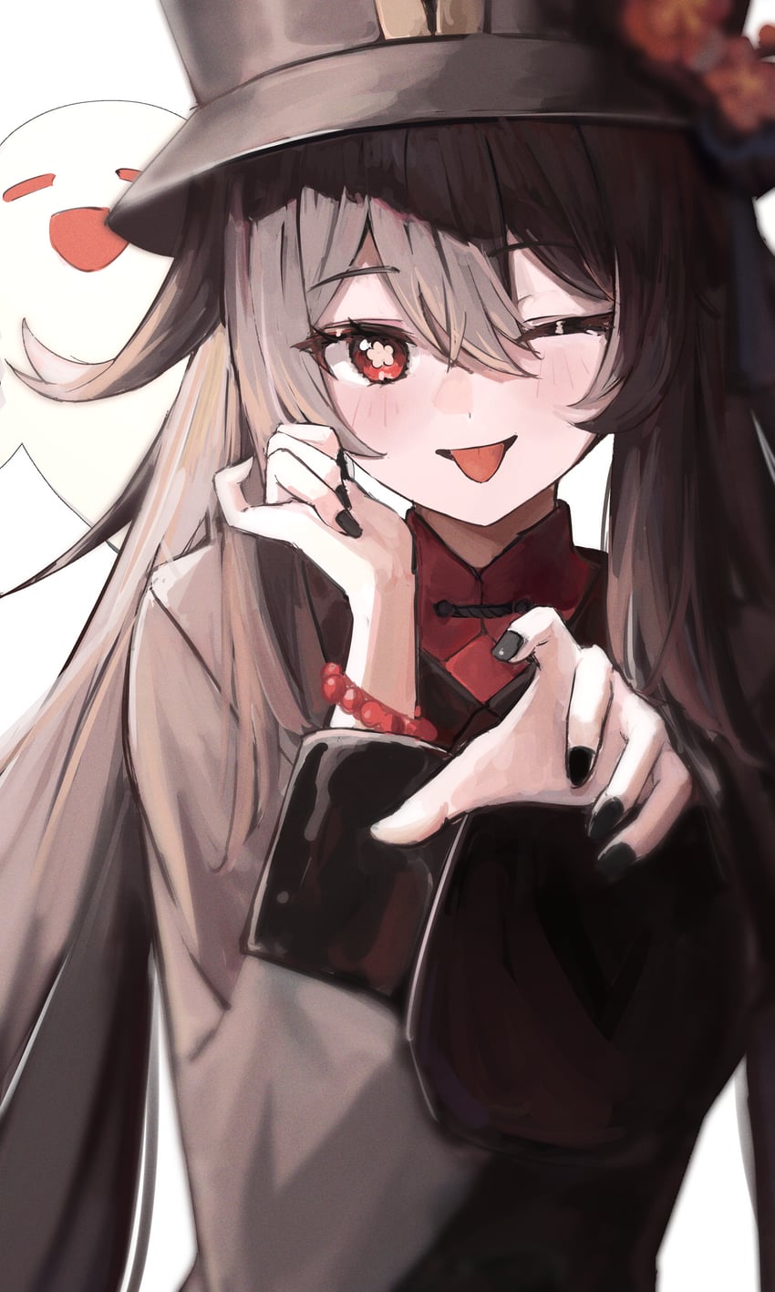 hu tao and boo tao (genshin impact) drawn by shiro_wa_(shiroshironix)