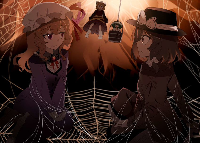 usami renko, maribel hearn, kurodani yamame, and kisume (touhou) drawn by e.o.