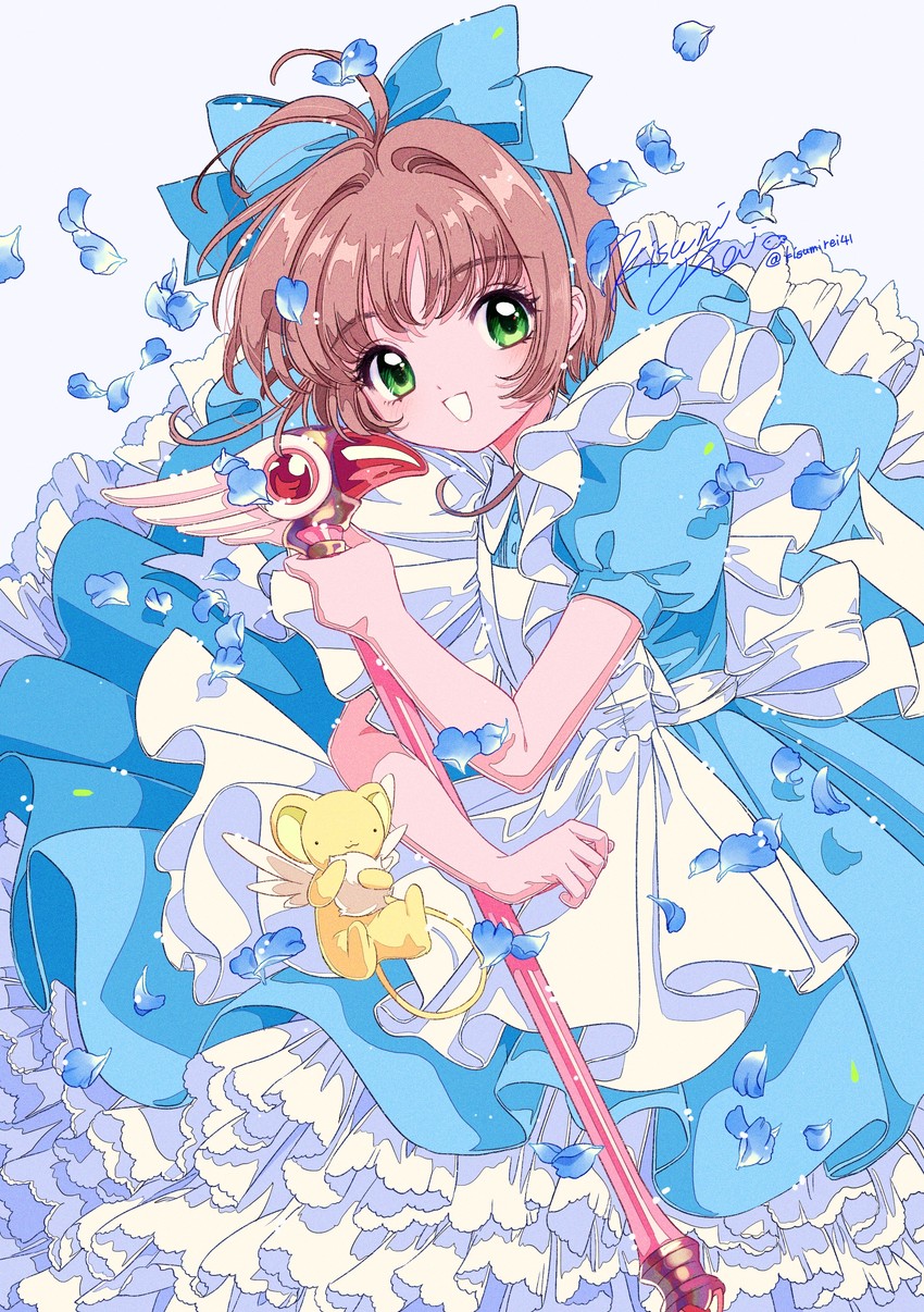 kinomoto sakura and kero (cardcaptor sakura) drawn by kisumi_rei