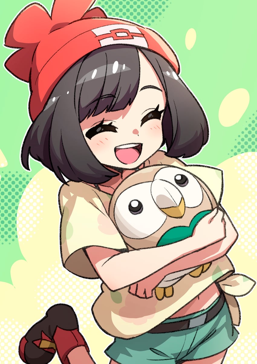 selene and rowlet (pokemon and 1 more) drawn by heebee