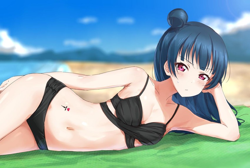 tsushima yoshiko (love live! and 1 more) drawn by suke_(momijigari)