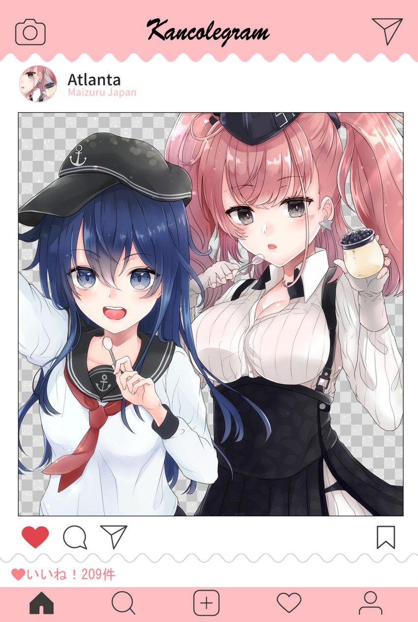 akatsuki and atlanta (kantai collection and 1 more) drawn by 7comachi7