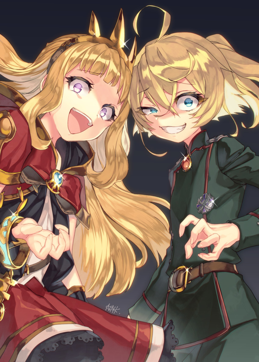 cagliostro and tanya degurechaff (granblue fantasy and 1 more) drawn by nanaki_awa