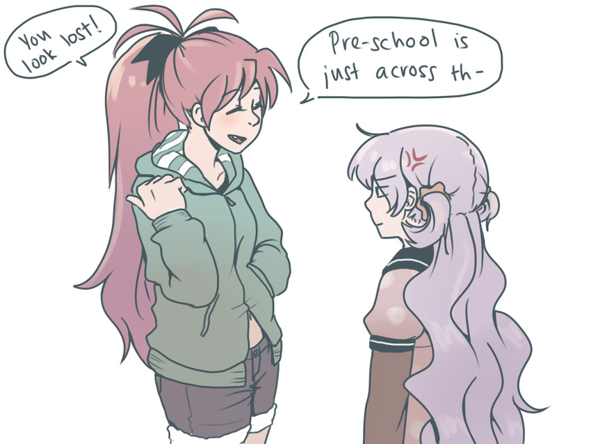 sakura kyoko and momoe nagisa (mahou shoujo madoka magica and 1 more) drawn by neeza