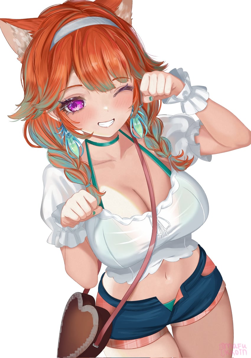 takanashi kiara (hololive and 1 more) drawn by mafukkoin