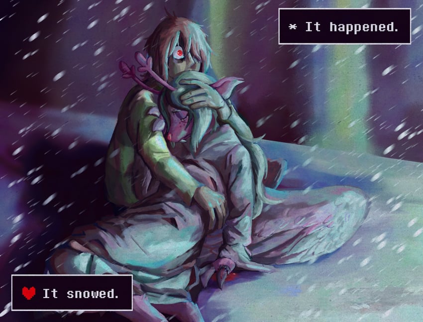 kris and noelle holiday (deltarune and 1 more) drawn by jestercircus
