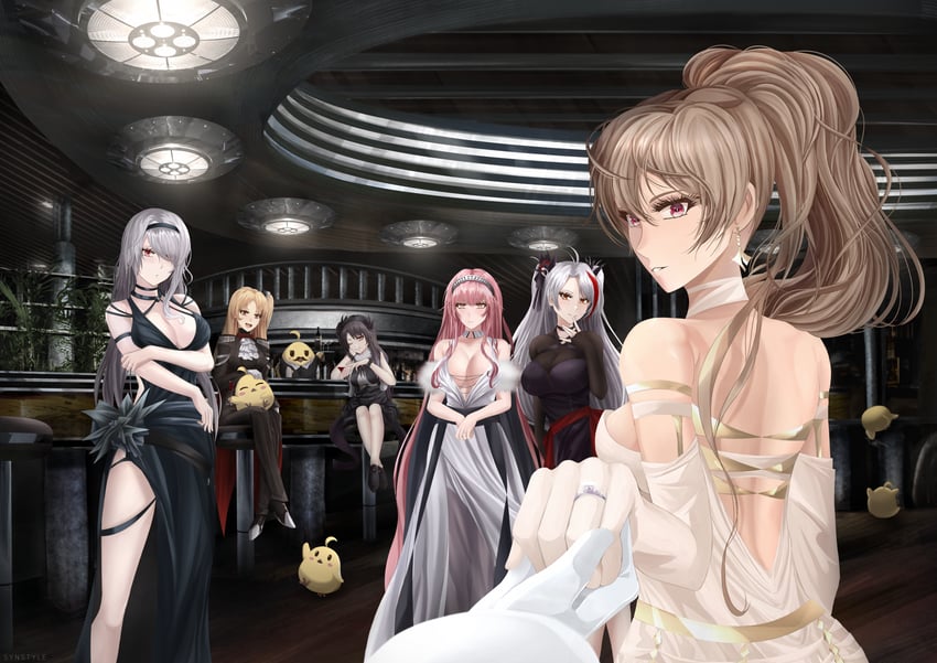 manjuu, prinz eugen, cleveland, jean bart, perseus, and 2 more (azur lane) drawn by syn_(synstyle)