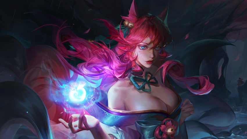 ahri and spirit blossom ahri (league of legends and 1 more) drawn by wang_guang_yao_ling