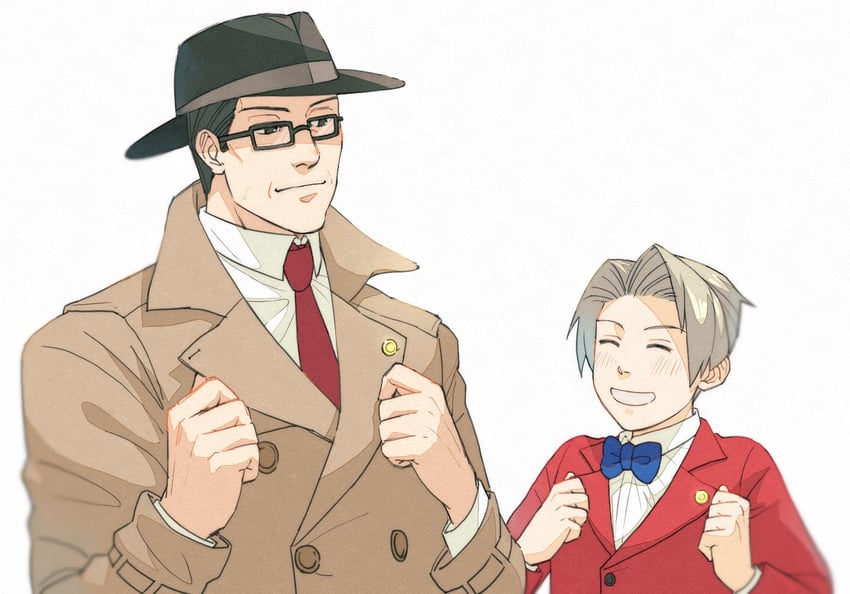 miles edgeworth and gregory edgeworth (ace attorney and 2 more) drawn by hachi_goma47