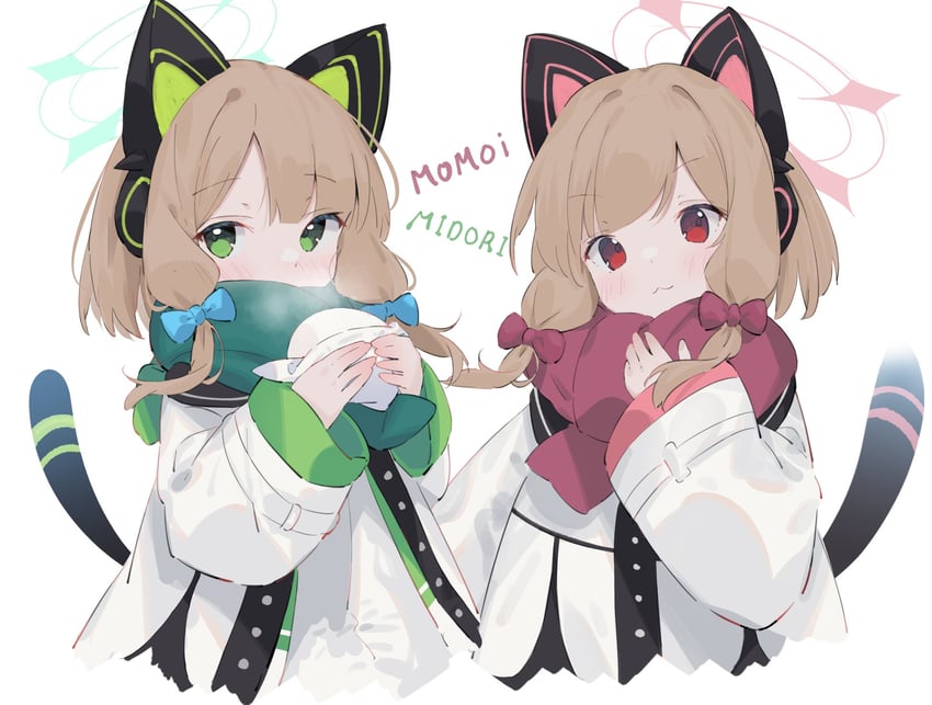 momoi and midori (blue archive) drawn by eip_(pepai)