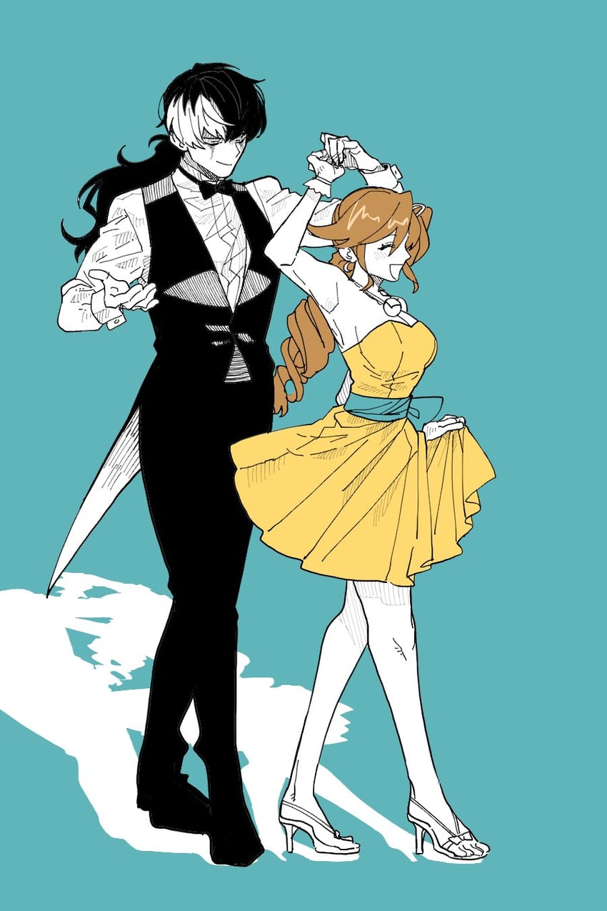 athena cykes and simon blackquill (ace attorney and 1 more) drawn by dingdanggu