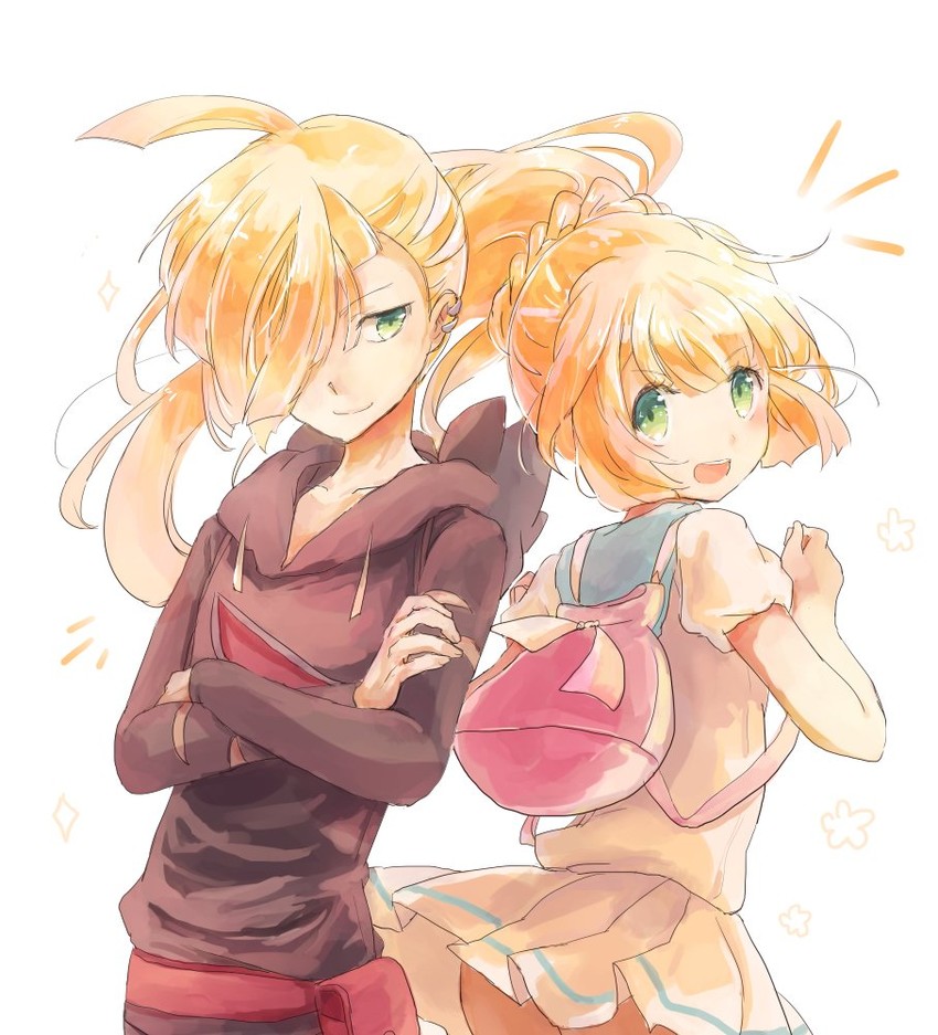 lillie and gladion (pokemon and 1 more) drawn by life_neko72
