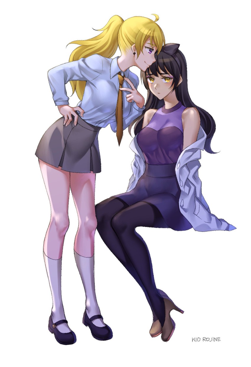 yang xiao long and blake belladonna (rwby) drawn by kio_rojine