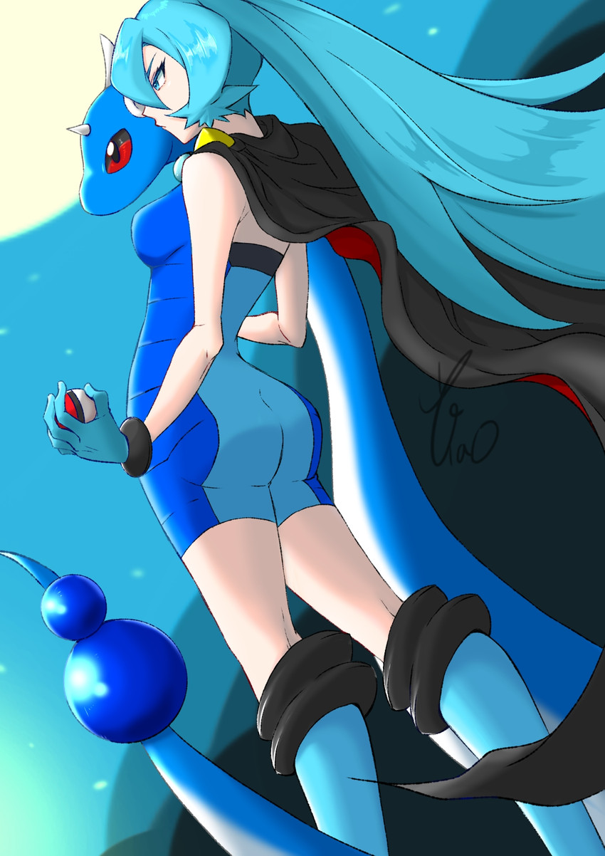 dragonair and clair (pokemon and 1 more) drawn by yao_(evep3835)