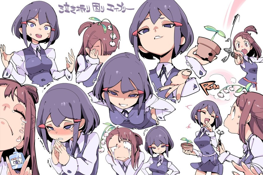 kagari atsuko and avery (little witch academia) drawn by chris_(mario)