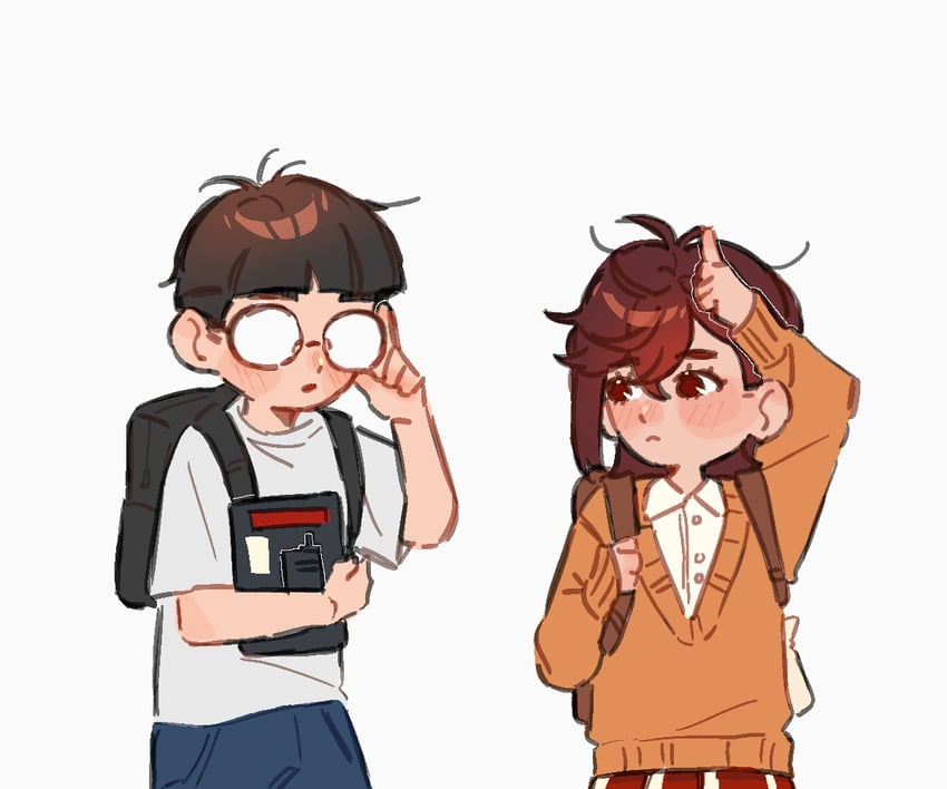 ayase momo and takakura ken (dandadan) drawn by lecii_(vallychie)