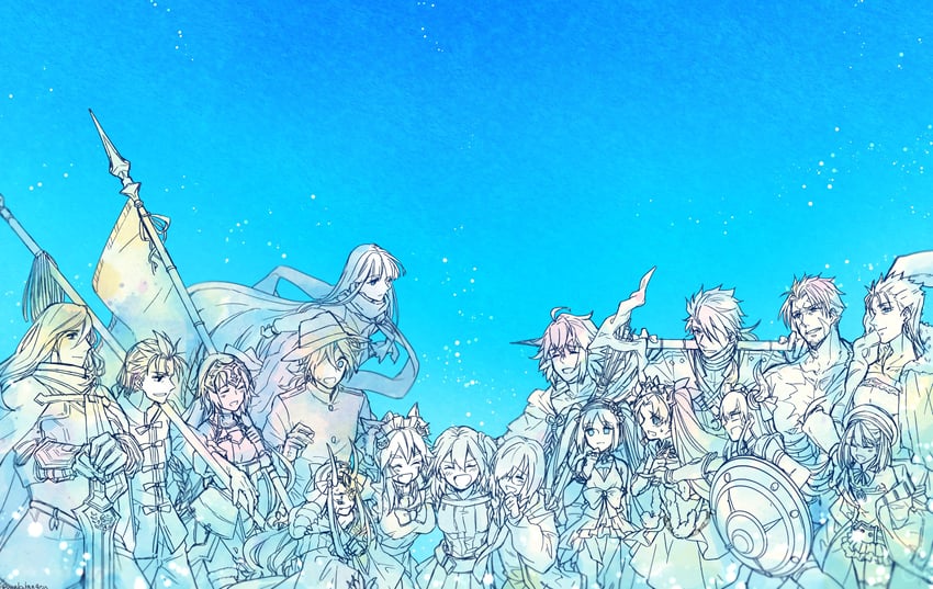 mash kyrielight, fujimaru ritsuka, tamamo, jeanne d'arc, ereshkigal, and 12 more (fate and 1 more) drawn by masaki_(star8moon)