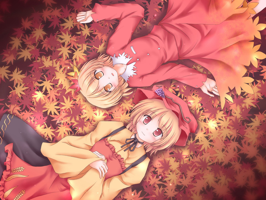 aki minoriko and aki shizuha (touhou) drawn by lzh