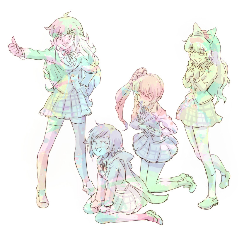 ruby rose, weiss schnee, yang xiao long, and blake belladonna (rwby) drawn by iesupa