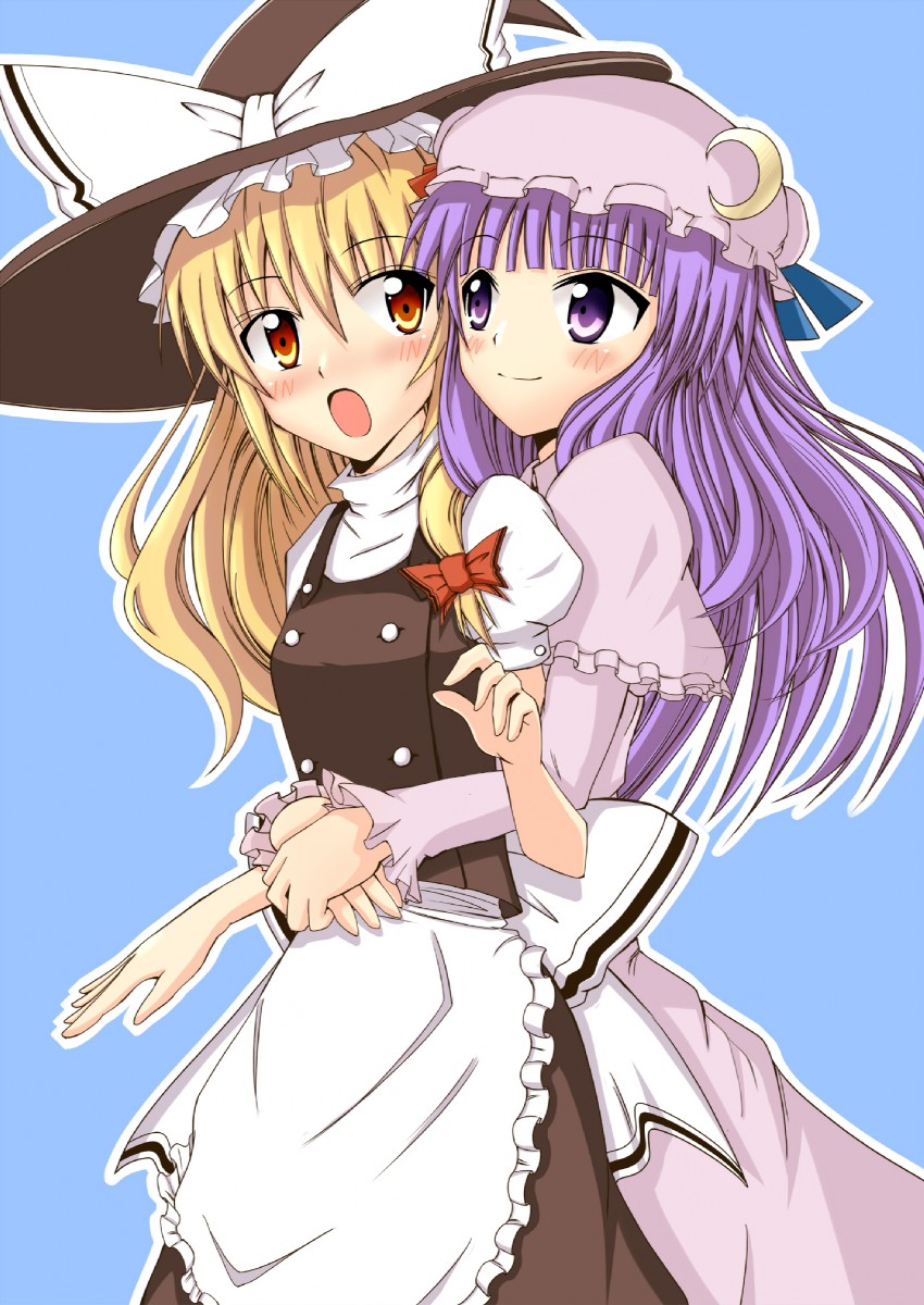 kirisame marisa and patchouli knowledge (touhou) drawn by aikawa_ryou