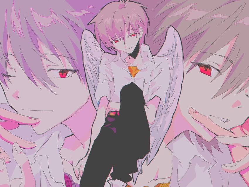 nagisa kaworu (neon genesis evangelion and 1 more) drawn by fishcoooo