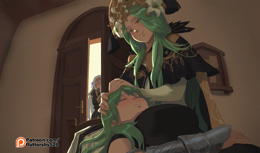 edelgard von hresvelg, female byleth, and rhea (fire emblem and 1 more) drawn by green_little