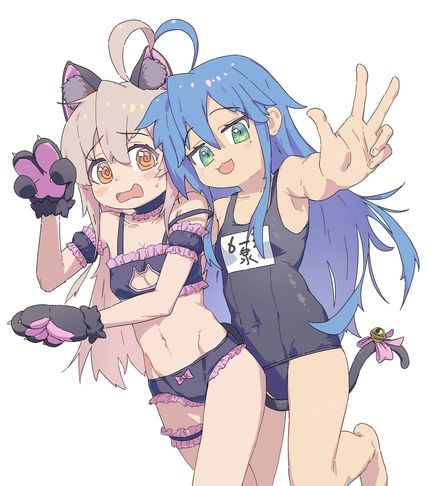 oyama mahiro and izumi konata (lucky star and 1 more) drawn by pilot_webber